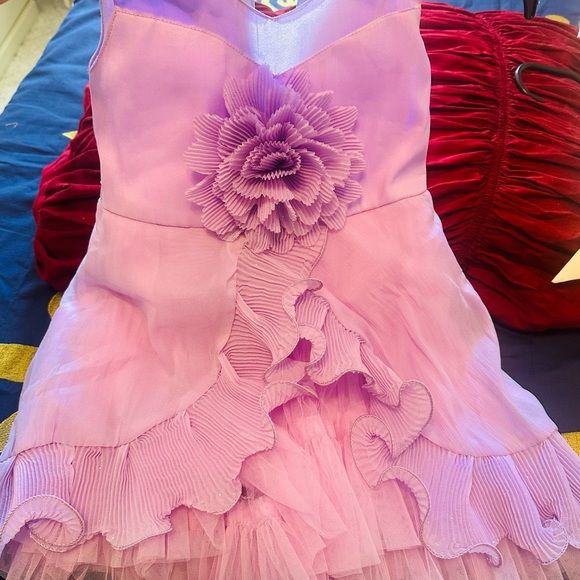 Pink Dress with Floral Detail - Picture 1 of 4